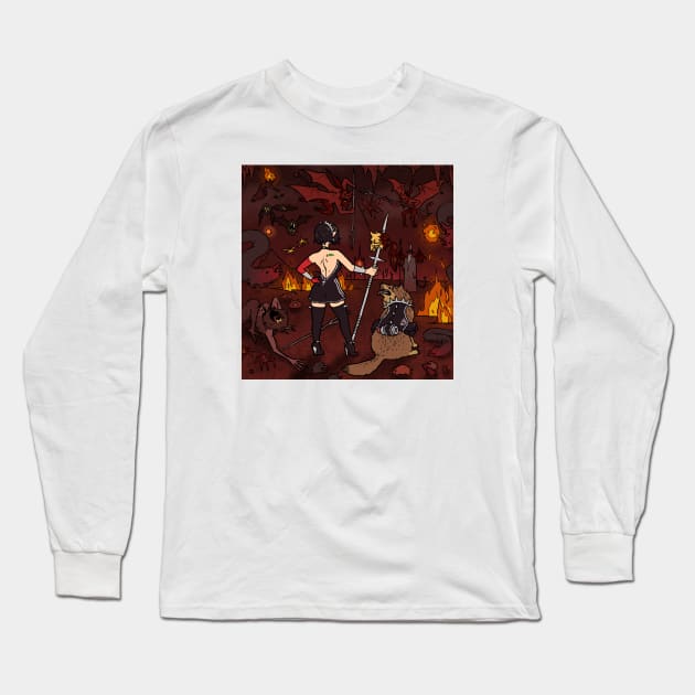 Hell huntress Long Sleeve T-Shirt by robbadopolis